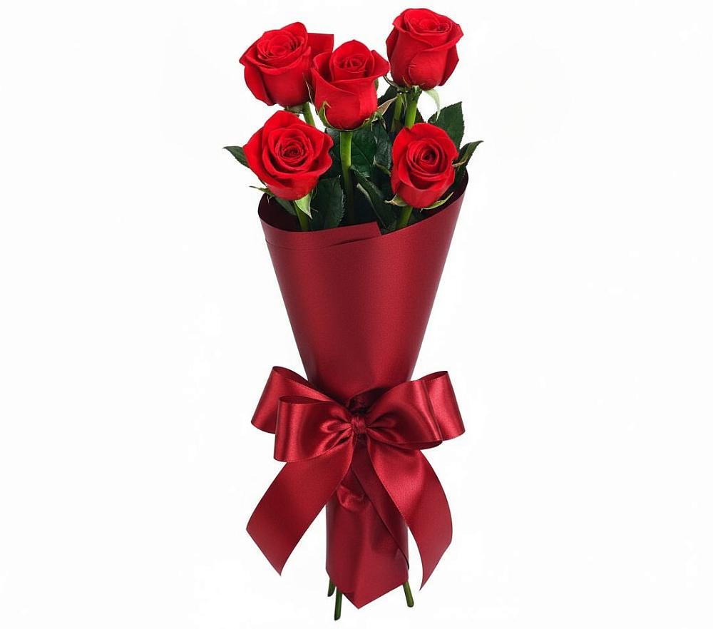 Букет 5 Красных роз Эдлесс Лав в Шатуре