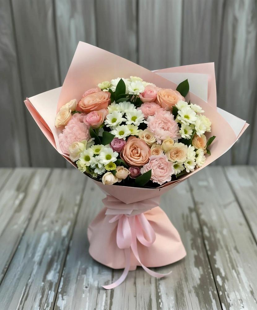 Букет цветов из: Гвоздики, Розы и Хризантемы в Шатуре