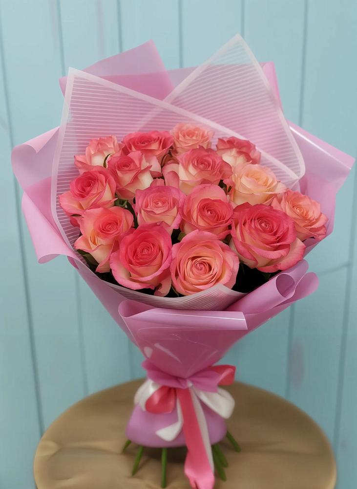 Букет 15 Розовых роз Равель в Шатуре