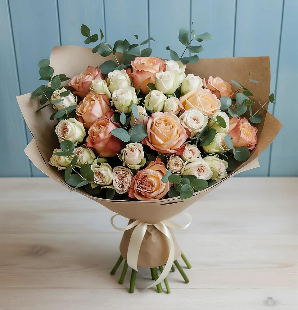 Букет цветов из: Альстромерии и Розы в Шатуре