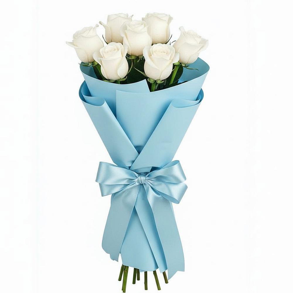 Букет 7 белых роз Проуд в Шатуре