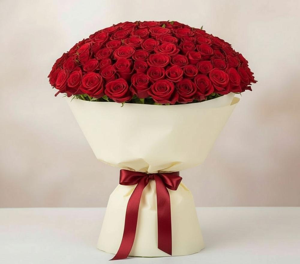 Букет 101 Красная роза Милано в Шатуре