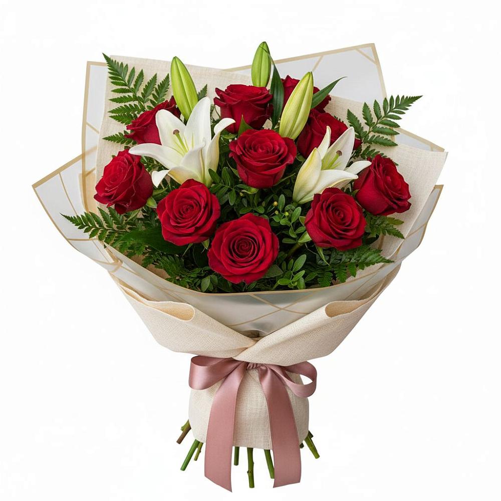 Букет цветов из: Лилии и Розы в Шатуре