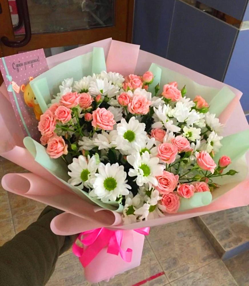 Букет цветов из: Розы и Хризантемы в Шатуре