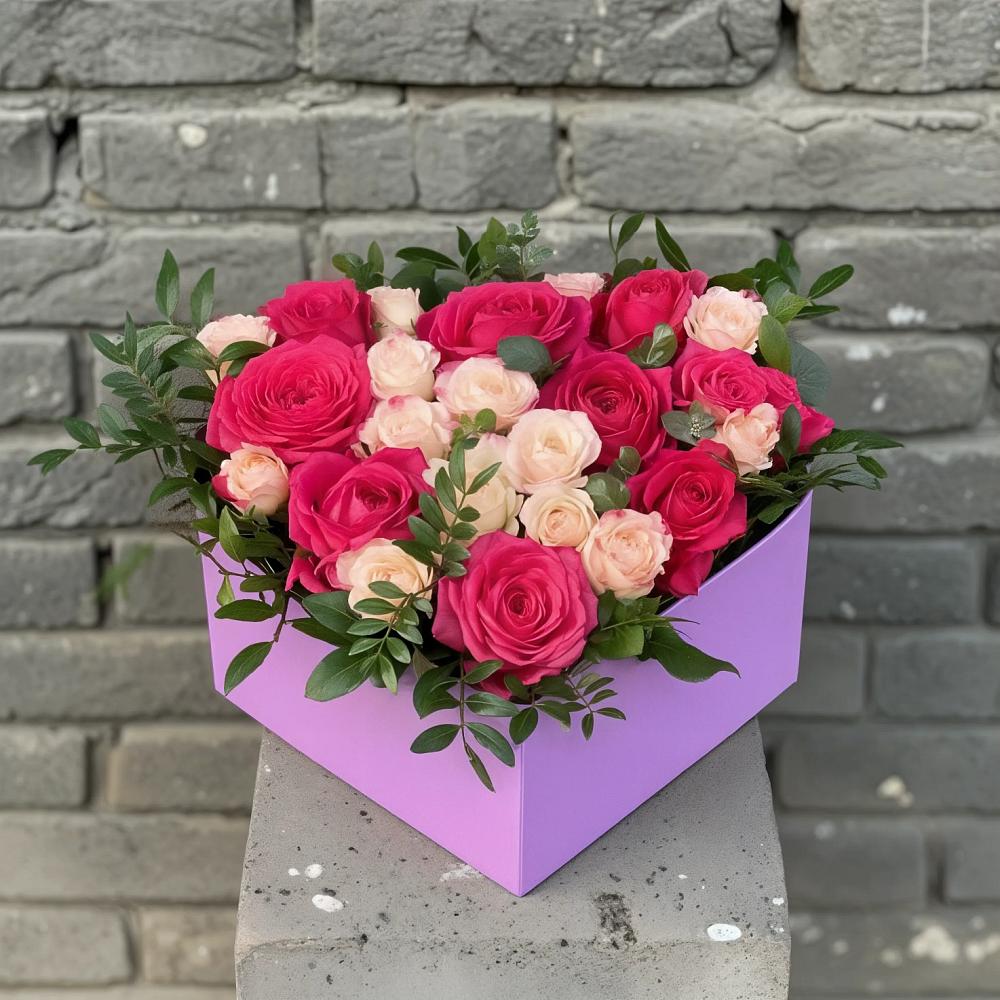 Цветочная композиция из Розы в коробке в Шатуре