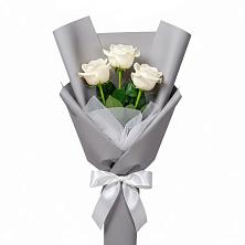 Букет 3 белые розы в Шатуре