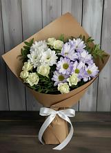 Букет цветов из:  Хризантемы и Розы в Шатуре