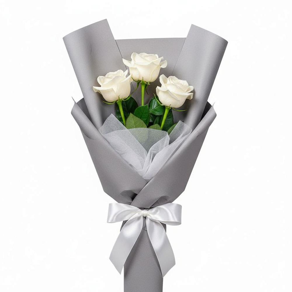 Букет 3 белые розы в Шатуре