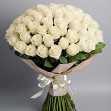Букет 101 беля роза Белоснежка в Шатуре