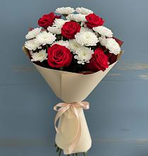 Букет цветов из:  Розы и Хризантемы в Шатуре
