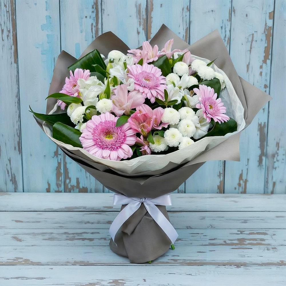 Букет цветов из: Герберы, Альстромерии и Хризантемы в Шатуре