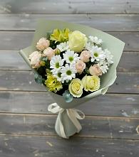 Букет цветов из:  Альстромерии, Розы и Хризантемы в Шатуре