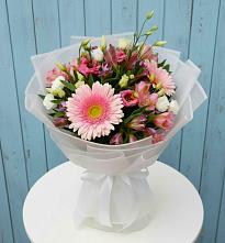 Букет цветов из:  Герберы, Альстромерии и Лизиантусы в Шатуре