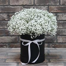 Цветочная композиция из Гипсофила в шляпной коробке в Шатуре